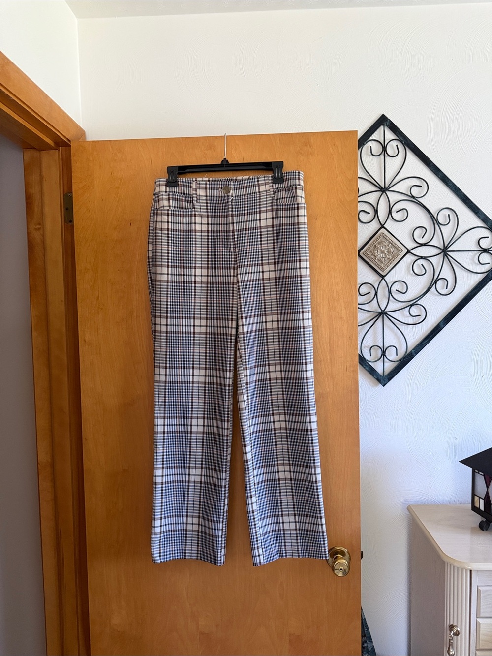 Loft Outlet Womens Plaid Dress Pants - Blue, brown and tan